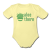 Aloe There Organic Short Sleeve Baby Bodysuit - washed yellow