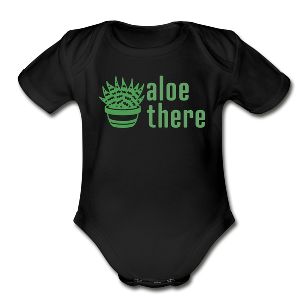 Aloe There Organic Short Sleeve Baby Bodysuit - black