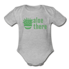 Aloe There Organic Short Sleeve Baby Bodysuit - heather grey