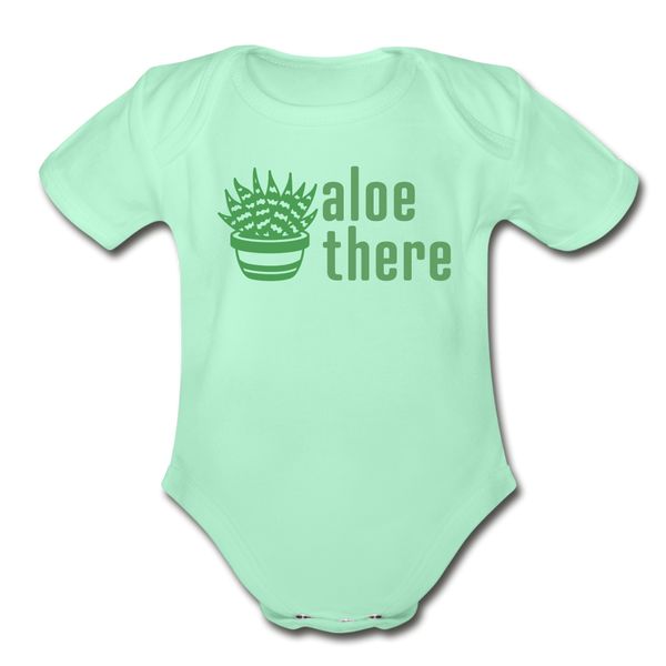 Aloe There Organic Short Sleeve Baby Bodysuit - light mint