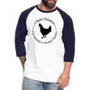 Chicken Tender Funny Baseball T-Shirt - white/navy