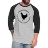 Chicken Tender Funny Baseball T-Shirt - heather gray/black