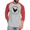 Chicken Tender Funny Baseball T-Shirt - heather gray/red