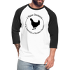 Chicken Tender Funny Baseball T-Shirt - white/black