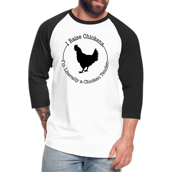 Chicken Tender Funny Baseball T-Shirt - white/black