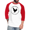 Chicken Tender Funny Baseball T-Shirt - white/red