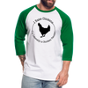 Chicken Tender Funny Baseball T-Shirt - white/kelly green