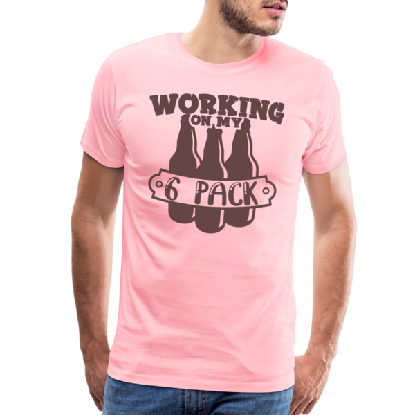 Working on my 6 Pack Men's Premium T-Shirt - pink