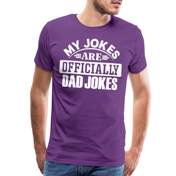 My Jokes Are Officially Dad Jokes New Dad Men's Premium T-Shirt - purple