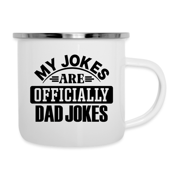 My Jokes Are Officially Dad Jokes New Dad Camper Mug - white