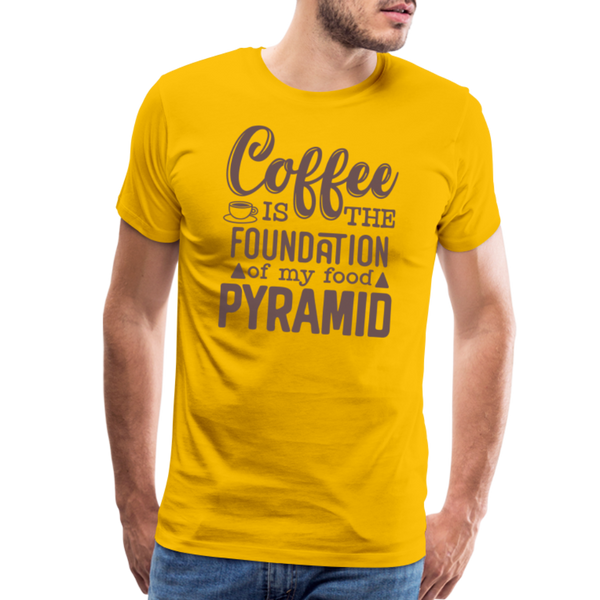 Coffee Is The Foundation Of My Food Pyramid Men's Premium T-Shirt - sun yellow