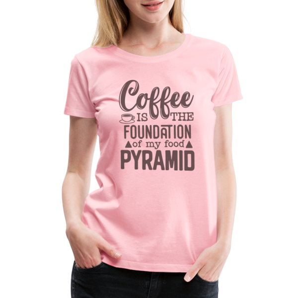 Coffee Is The Foundation Of My Food Pyramid Women’s Premium T-Shirt - pink