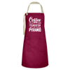 Coffee Is The Foundation Of My Food Pyramid Artisan Apron - burgundy/khaki