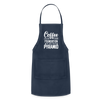 Coffee Is The Foundation Of My Food Pyramid Adjustable Apron - navy