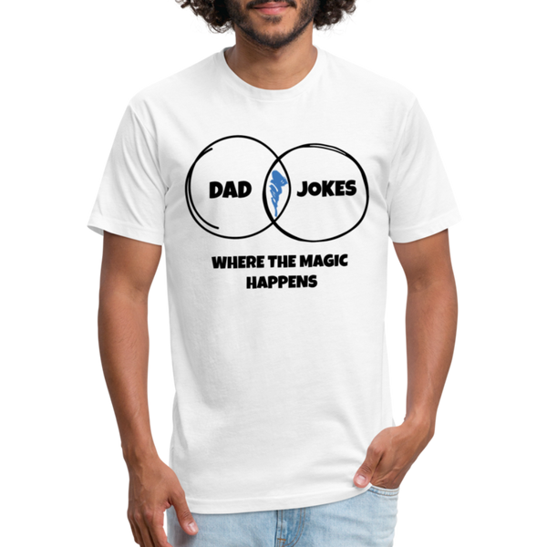 Dad Jokes Venn Funny Fitted Cotton/Poly T-Shirt by Next Level - white