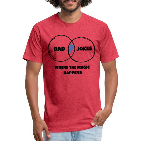 Dad Jokes Venn Funny Fitted Cotton/Poly T-Shirt by Next Level - heather red