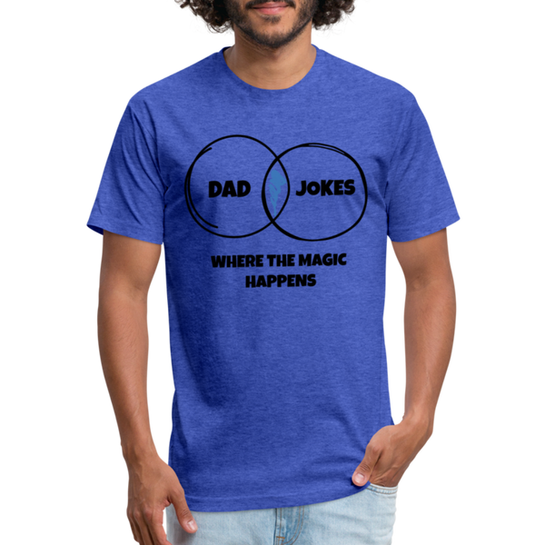 Dad Jokes Venn Funny Fitted Cotton/Poly T-Shirt by Next Level - heather royal