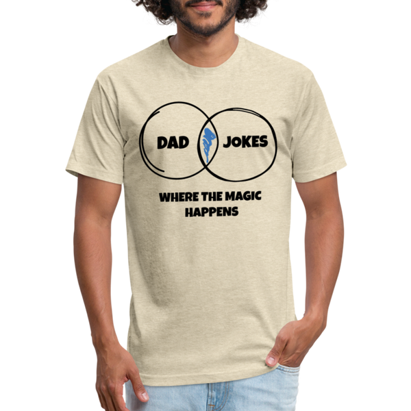 Dad Jokes Venn Funny Fitted Cotton/Poly T-Shirt by Next Level - heather cream
