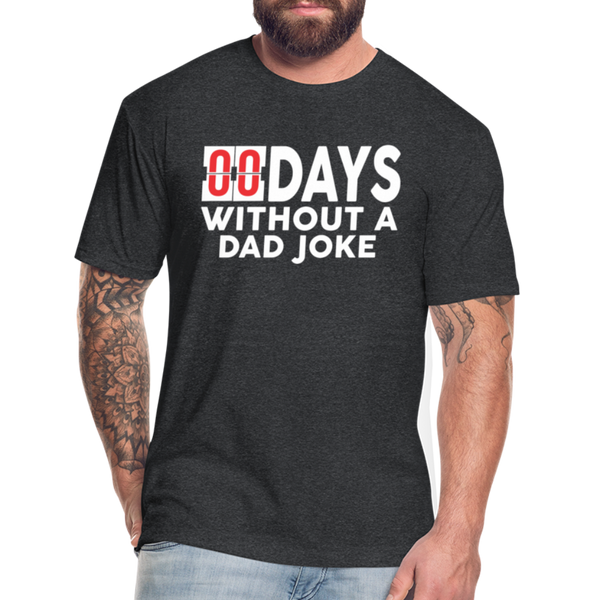 00 Days Without a Dad Joke Men's T-Shirt by Next Level - heather black