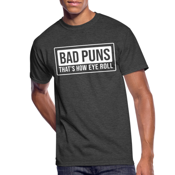 Funny Bad Puns That's How Eye Roll Men’s 50/50 T-Shirt - heather black