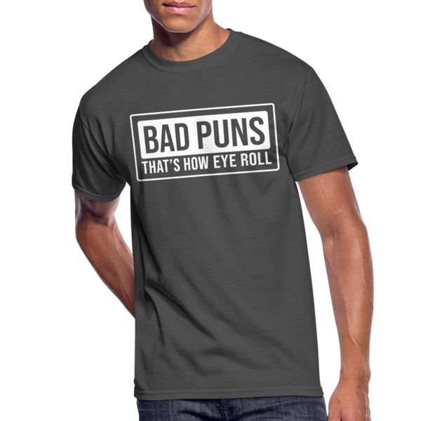 Funny Bad Puns That's How Eye Roll Men’s 50/50 T-Shirt - charcoal