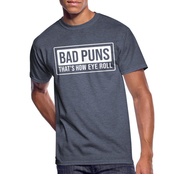 Funny Bad Puns That's How Eye Roll Men’s 50/50 T-Shirt - navy heather
