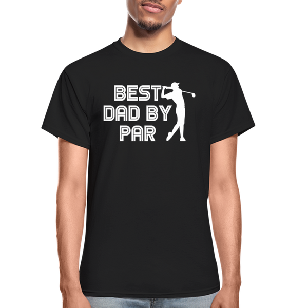 Best Dad by Par Golfer Gildan Ultra Cotton Adult T-Shirt - black