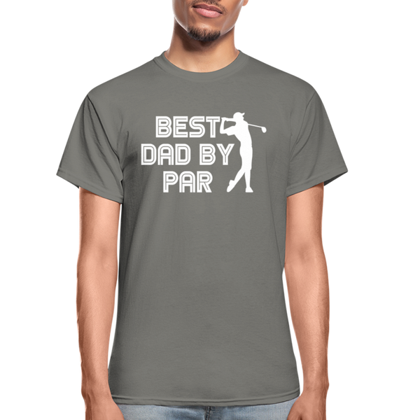 Best Dad by Par Golfer Gildan Ultra Cotton Adult T-Shirt - charcoal