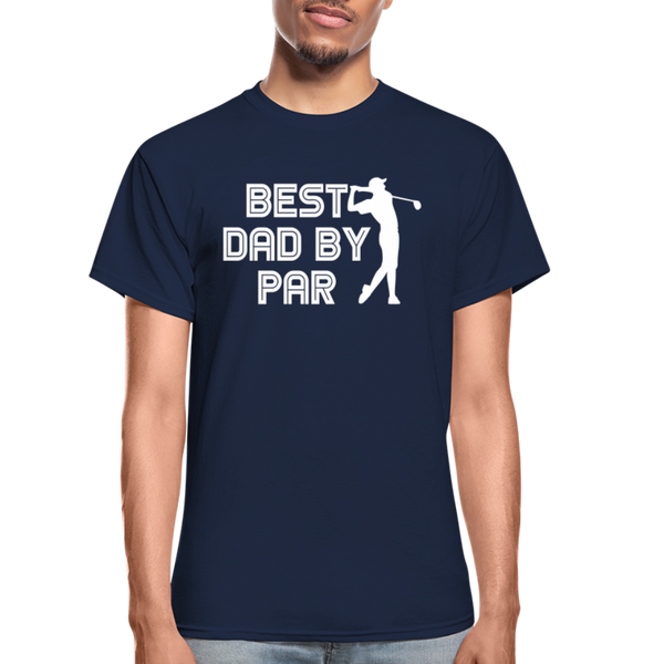 Best Dad by Par Golfer Gildan Ultra Cotton Adult T-Shirt - navy