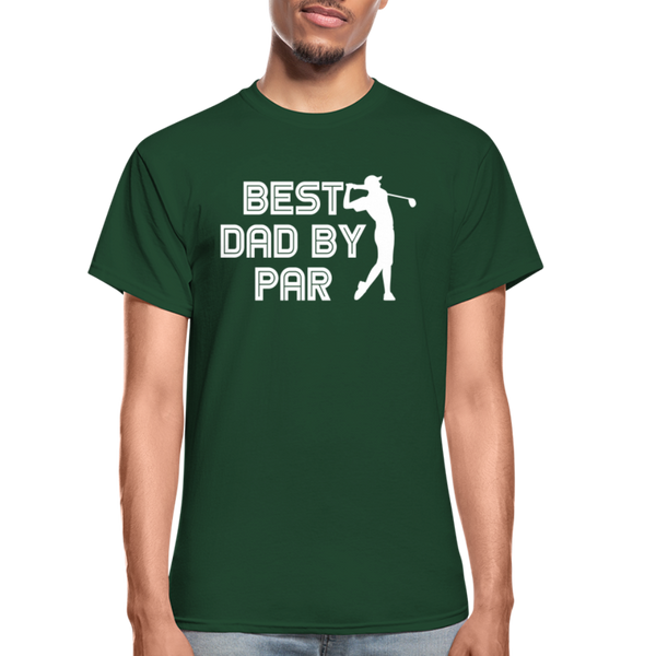 Best Dad by Par Golfer Gildan Ultra Cotton Adult T-Shirt - forest green
