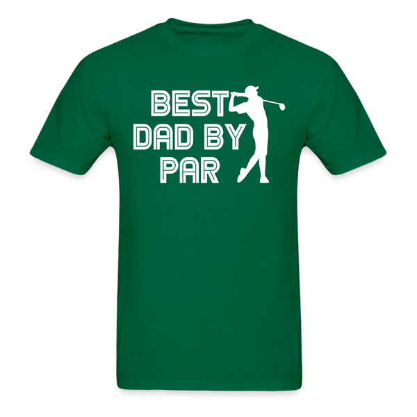 Best Dad by Par Golfer Gildan Ultra Cotton Adult T-Shirt - bottlegreen