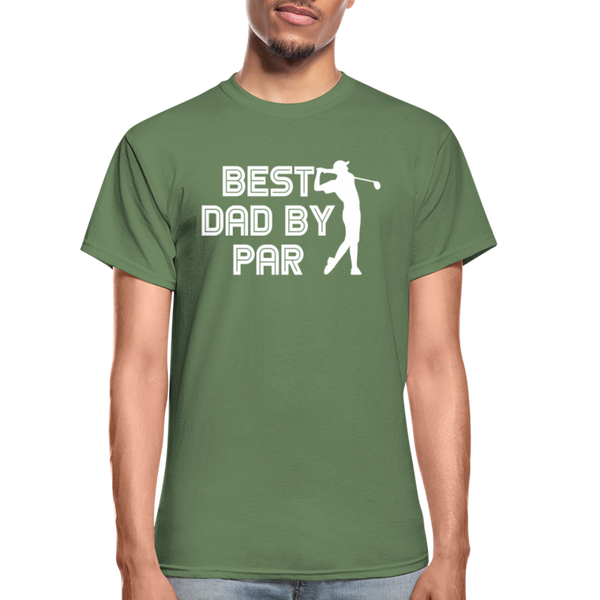 Best Dad by Par Golfer Gildan Ultra Cotton Adult T-Shirt - military green