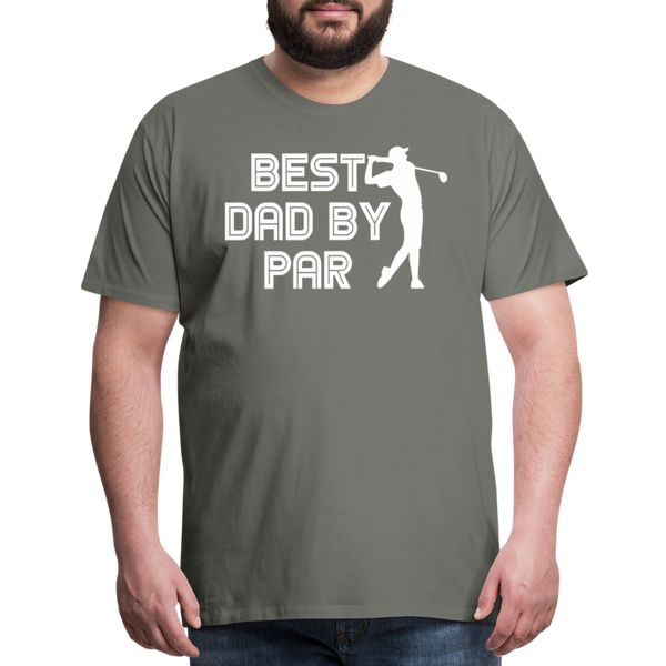 Best Dad by Par Golfer Men's Premium T-Shirt - asphalt gray