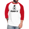 Cluck it Funny Chicken Baseball T-Shirt - white/red