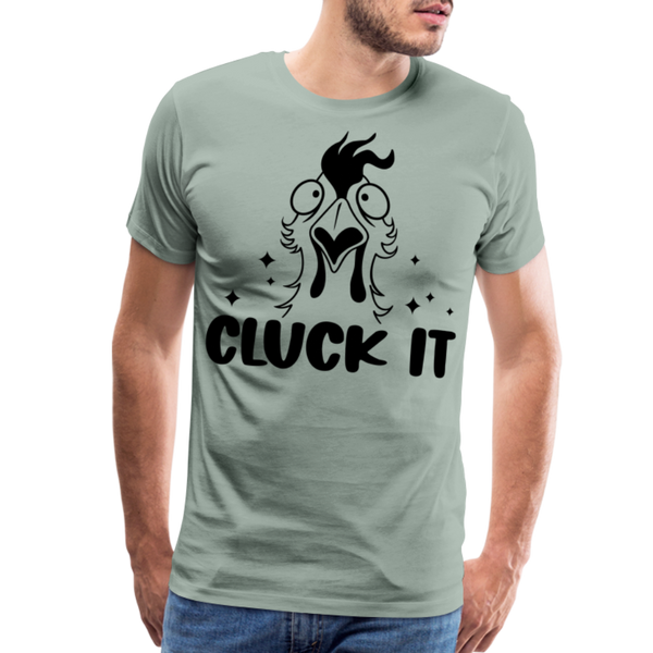 Cluck it Funny Chicken Men's Premium T-Shirt - steel green