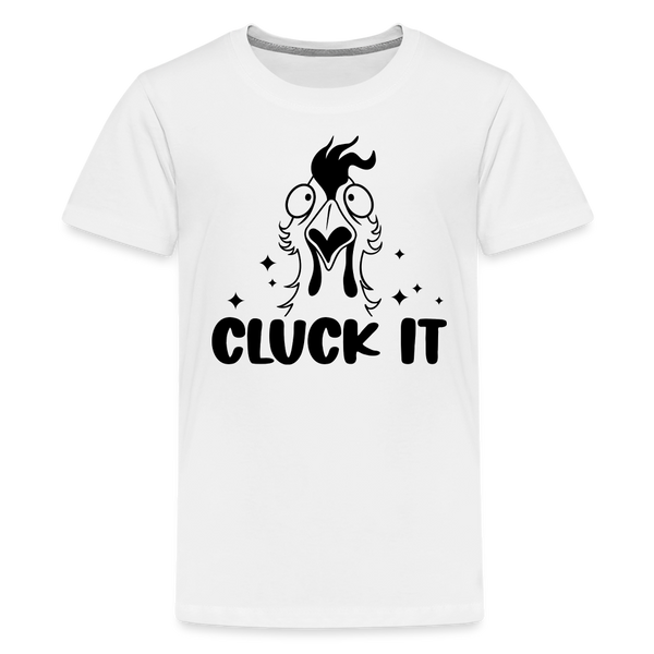 Cluck it Funny Chicken Kids' Premium T-Shirt - white