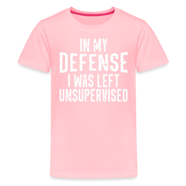 In my Defense I was Left Unsupervised Funny Kids' Tee - pink