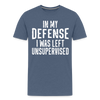 In my Defense I was Left Unsupervised Funny Kids' Tee - heather blue
