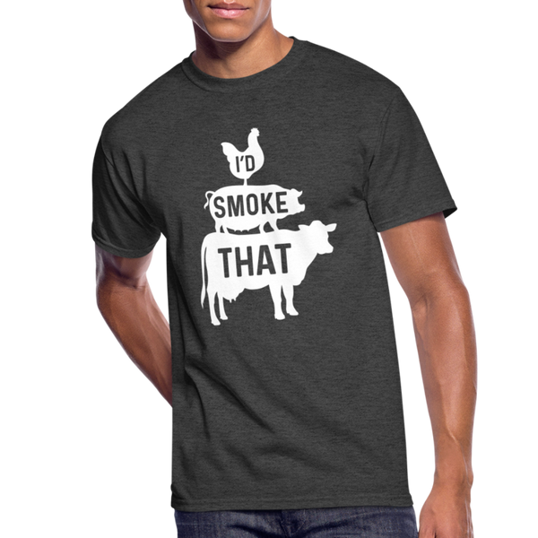 I'd Smoke That Fitted Cotton/Poly T-Shirt by Next Level - heather black