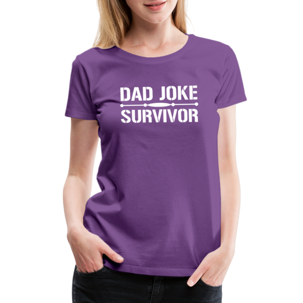 Dad Joke Survivor Women’s Premium T-Shirt - purple