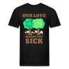Our Love Makes You Sick Spring Allergies Fitted Cotton/Poly T-Shirt by Next Level - black